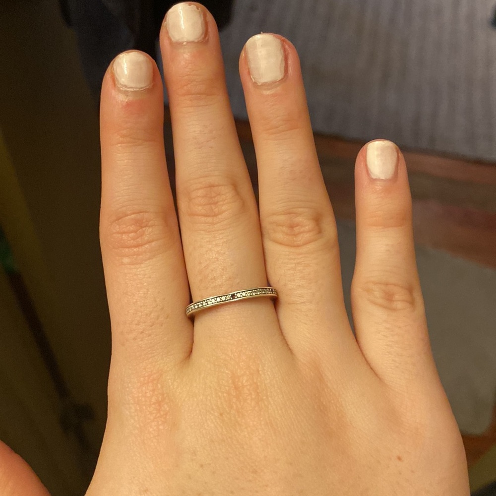Pandora Heart Shaped Silver Stacking Ring